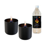 „Tenderflame“ dovanų rinkinys, 2 stalo degikliai + 0,5 l kuro, „Lilly 8 cm Black“