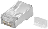 Goobay 68079 RJ45 plug, CAT 5e STP shielded, transparent
