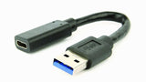 GEMBIRD A-USB3-AMCF-01 USB 3.1 AM to Type-C female adapter cable 10cm black