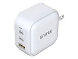 UNITEK CHARGER GaN 2x USB-C 1x USB-A PD QC 3.0 66W WHITE