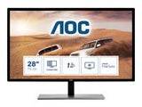 AOC U2879VF 28inch TFT 16:9 300cd/m2 80M:1 3840x2160 DVI HDMI DP TCO6 Gaming black silver
