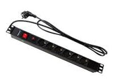 QOLTEC 53993 Überspannungsschutz CB Qoltec für RACK 19 | 16A | 1HE | PDU | 6xSCHUKO | 2m