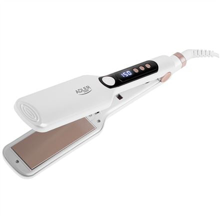 Adler Hair Straightener - Wide AD 2325 Ceramic heating system Display LCD Temperature (min) 150 Temperature (max) 210 Number of heating levels 7 120 W White