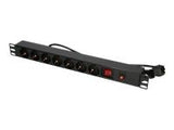 EXTRALINK 19inch 1U 7sockets EU type power PDU with switch PDU EU