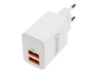 DIGITUS USB Charger 2x USB-A 15W 2x 2.4A white