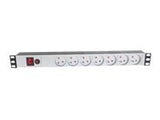 ASM A-19-STRIP-5-IMP PDU outlet strip 19 RACK 7xType E 1.8m 1xSchuko On/Off overload prot. Alu.