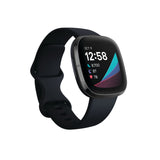 Fitbit Sense Smart watch, GPS (satellite), AMOLED, Touchscreen, Heart rate monitor, Activity monitoring 24/7, Waterproof, Bluetooth, Wi-Fi, Carbon/Graphite Stainless Steel
