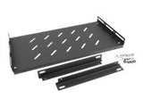 LANBERG 19inch fixed shelf with angle bar 1U/496x280mm max load capacity up to 120kg black