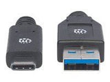 MANHATTAN USB 3.1 Gen 1 Device Cable 3m Type-A Male to Type-C Male 5 Gbps Black
