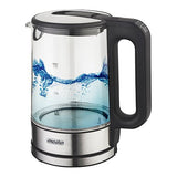 Mesko Kettle MS 1301b Electric, 1850 W, 1.7 L, Glass/Stainless steel, 360Â° rotational base, Black