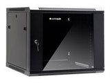 NETRACK 019-090-66-022 wall/hanging cabinet 19 9U/600 mm glass door black remov. side pan.