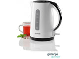 Gorenje Kettle K17PLBW Electric, 2200 W, 1.7 L, Plastic + metal, 360� rotational base, White