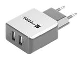 NATEC NUC-0996 Natec Extreme Media Universal USB Charger 230V->USB 5V/2,1A, 2 port, white-grey