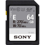 Sony 64GB SF-E Series SDXC UHS-II Memory Card, V30