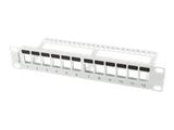 LANBERG patch panel blank 12 port 1U with organizer for keystone modules gray