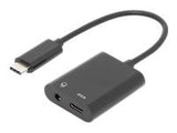 DIGITUS AK-300400-002-S Cable USB 3.1 Type C Gen.2 SuperSpeed+ 10Gbps Mini Jack 3.5mm + Type USB C black