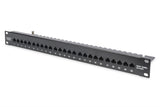 Digitus Patch Panel DN-91325-1-B Black, 48.2 x 4.4 x 10.9 cm, Category: CAT 3; Ports: 25 x RJ45; Insertion force: 30N max