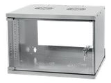 TECHLYPRO 022212 TechlyPro Wallmount cabinet ECO 19 6U/320 mm glass door assembled grey