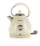 Gorenje K17CLI Standard, Plastic/ metal, Cream, 2200 W, 360ï¿½ rotational base, 1.7 L