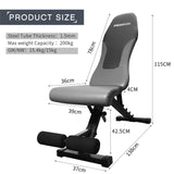 PROIRON Fitness Adjustable Weight Bench Multiple adjustable positions; 6 backrest angles and 4 front leg positions, multi-functional sit up bench, Grey