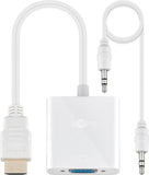 Goobay HDMI/VGA adapter, nickel plated  51758 White,  VGA female (15-pin),  HDMI male (type A)
