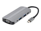 GEMBIRD A-CM-COMBO8-02 USB Type C 8in1 multi port adapter Hub + HDMI + VGA + PD + card reader + stereo audio silver