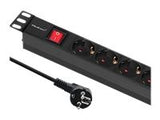 QOLTEC 54468 Power strip for RACK 1U 16A PDU 6xSCHUKO 2m