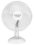 Adler AD 7303 Desk Fan, Number of speeds 3, 80 W, Oscillation, Diameter 30 cm, White