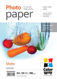 ColorWay Matte Photo Paper, 50 sheets, A4, 190 g/mï¿½