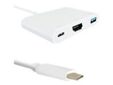 QOLTEC 50425 Qoltec Adapter USB 3.1 typC Male / HDMI AF + USB AF + USB 3.1 typC