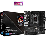 Mainboard|ASROCK|Intel B760 Express|LGA1700|Micro-ATX|Memory DDR5|Memory slots 4|1xPCI-Express 3.0 16x|1xPCI-Express 5.0 16x|3xM.2|1xHDMI|1xDisplayPort|2xUSB 2.0|3xUSB 3.2|1xUSB-C|1xPS/2|1xRJ45|3xAudio port|B760MPGLIGHTNING