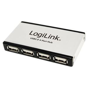 „Logilink“ USB šakotuvas su 4 prievadų USB2.0 ir maitinimo adapteriu: 4x USB-A