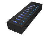 ICYBOX IB-AC6110 IcyBox 10 x Port USB 3.0 Hub with USB charge port, Black