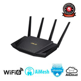 Wireless Router|ASUS|Wireless Router|3000 Mbps|USB 3.1|1 WAN|4x10/100/1000M|Number of antennas 4|RT-AX58UV2