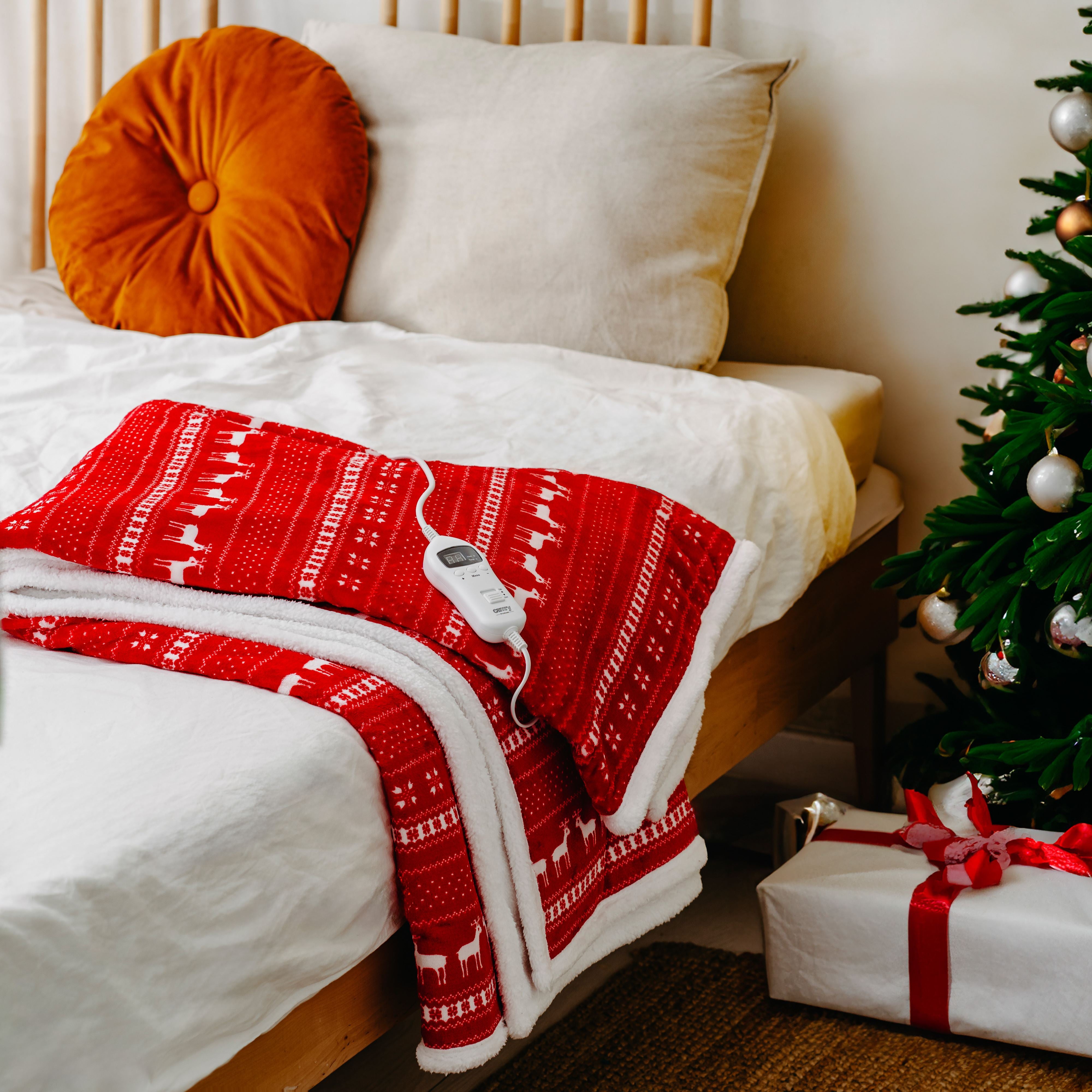 Camry | Electric Heating Throw-Blanket with Timer | CR 7441 | Number of heating levels 10 | Number of persons 1 | Remote control | 120 W | Red/White