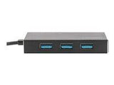 DIGITUS USB 3.0 šakotuvas, 4 prievadų, įskaitant 5 V / 2 A maitinimo šaltinį, aliuminio korpusas