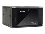 NETRACK 019-060-66-022 wall/hanging cabinet 19 6U/600 mm glass door black remov. side pan.