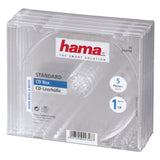 HAMA CD Box 5 units transparent jewel single