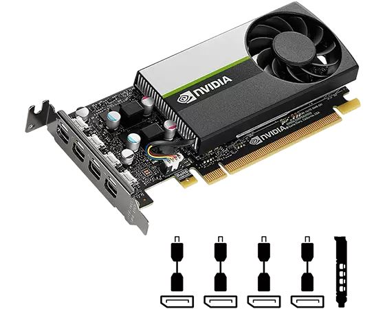 Lenovo ThinkStation T1000 Nvidia, 4 GB, GDDR6, Mini DP Graphics Card with HP Bracket., PCIe 3.0 x 16