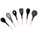 Stoneline Natural Line  21582 Kitchen utensil set, 6 pc(s), Dishwasher proof, Black/Beige