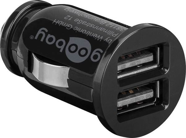 „Goobay“ dvigubas USB automobilinis įkroviklis 58912, USB 2.0 A prievadas, 3,1 A, 12 V