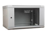 DIGITUS DN-WU19 06U/600 Wall Mount Cabinet 19 6U 368/600/600mm glass door grey unmounted
