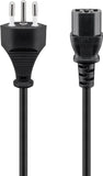 Goobay Power supply cord, Switzerland 93617 2 m, Black, Device socket C13 (IEC connection), Swiss male (type J, SEV 1011)