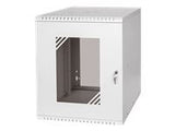 NETRACK Hanging cabinet ECO-Line Rack 19inch 12U / 450mm - gray glass door