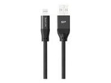 SILICON POWER Cable USB - Lightning LK35AL 1M Mfi Nylon oplot Black