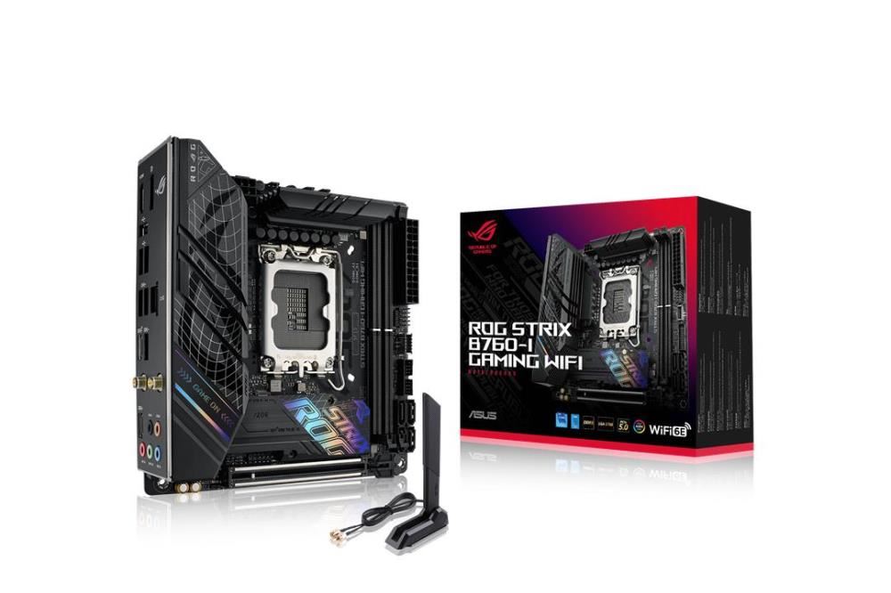 ASUS ROG STRIX B760-I GAMING WIFI LGA1700 Mini-ITX 2xDIMM DDR5 1xDP 1xHDMI 4xSATA 2xM.2 MB