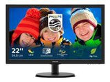 PHILIPS 223V5LSB Screen LED 21.5inch 16/9 VGA DVI 1920x1080 250cd/m2 10M 1 5ms pied inclinable noir