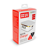 ColorWay AC Charger Multi USB Charger 6 x USB Type-A, 1 QC 3.0 + 5 AUTO ID, Fast charging, White, 5 V, 35 W, 7.0 A