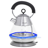 Adler Kettle AD 1282 Electric, 1850 W, 1.5 L, Glass/Stainless steel, 360Â° rotational base, Inox
