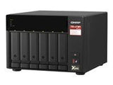 QNAP 6-bay NAS AMD Ryzen Embedded V1500B 2.2GHz 8GB 6xSATA 6Gb/s bays 2xM.2 NVMe PCIe Gen3 SSD slots 2x2.5GbE LAN optional 10GbE